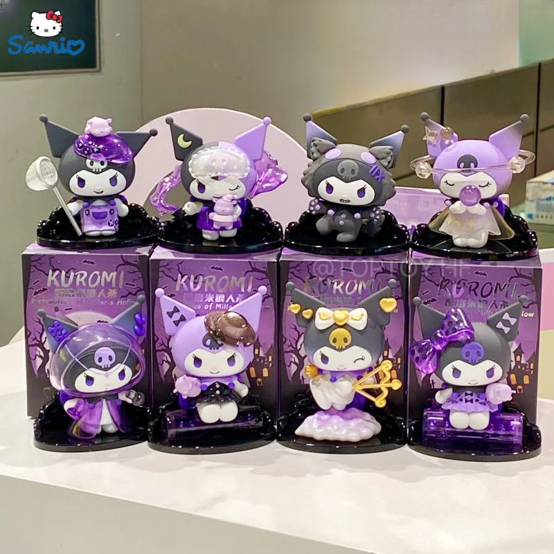 

Sanrio Anime Figure Kuromi Werewolf Kill Series Blind Box Cute Kuromi Toy Doll Handmade Ornament Desktop Decoration Gifts