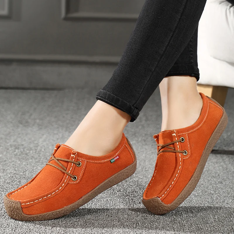 2022 Comfortable Female Women Shoes Flats Leather Sneakers Women Casual Walking Footwear Fashion Large Size Loafers Shoes Women