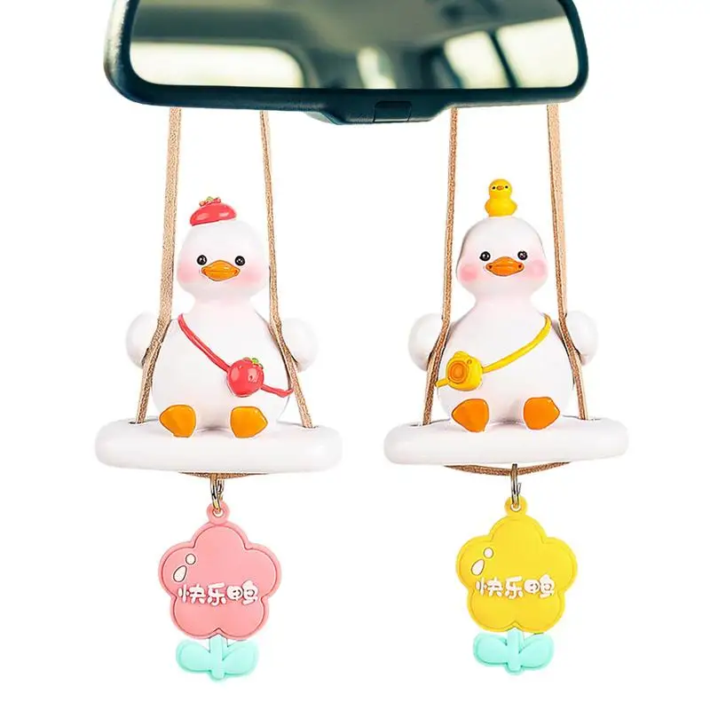 

Duck Car Ornament Resin Swing Duck Pendant Car Rearview Mirror Accessories Super Cute Swing Duck Car Decoration Accessories