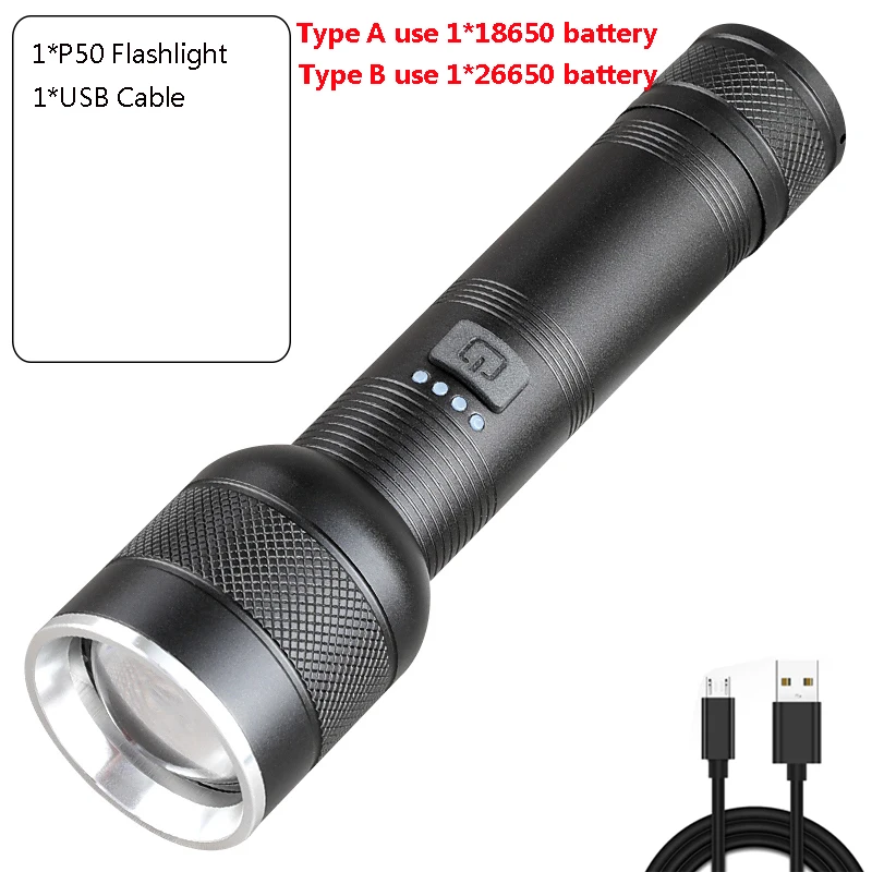 

Фонарик Pocketman XHP50 алюминиевый 18650/26650