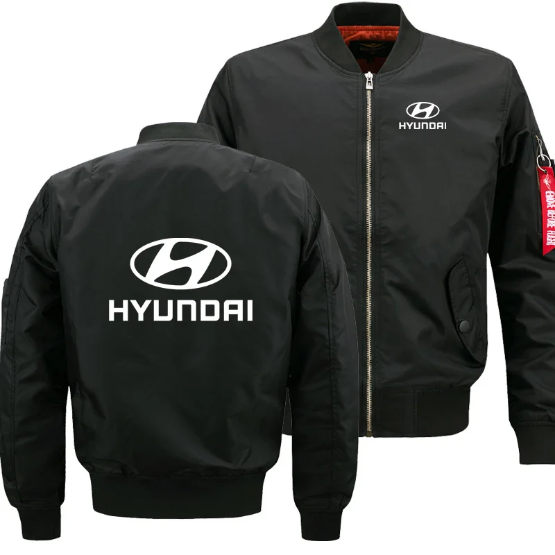 

2022 Mens Flying jacket Wintter Warm Slim Fit Fly Pilot jacket men Hyundai Car Logo Print Sweatshirt Hip Hop Harajuku Clothing