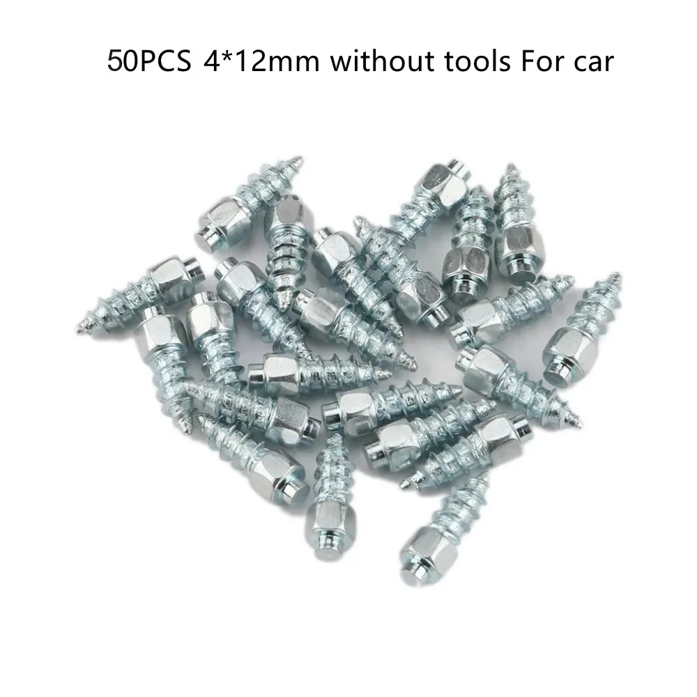 

50/100 шт., шпильки для автомобильных снежных шин, винты, наконечники для колес, противоскользящие шипы, зимняя защита 4*9 мм/12 мм для мотоцикла, грузовика, велосипеда