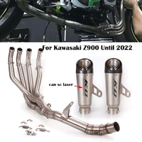 slip on for kawasaki z900 se until 2022 51mm motorcycle exhaust system muffler tip connect header link pipe stainless steel