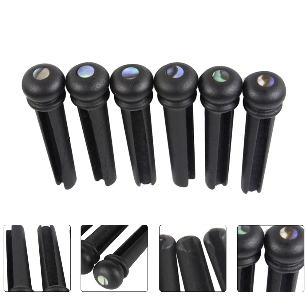 

6PCS Replacement with Dot Inlay Bridge Pin String Stud for 40-42 inch Folk Guitar