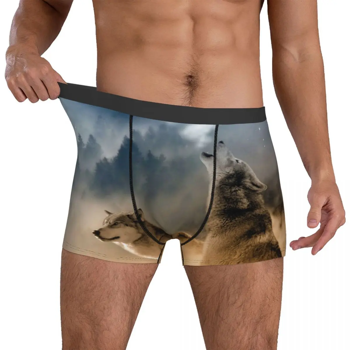 

Белье с изображением волка Moonrise Howl мужские трусы с принтом мягкие трусы высокого качества трусы размера плюс