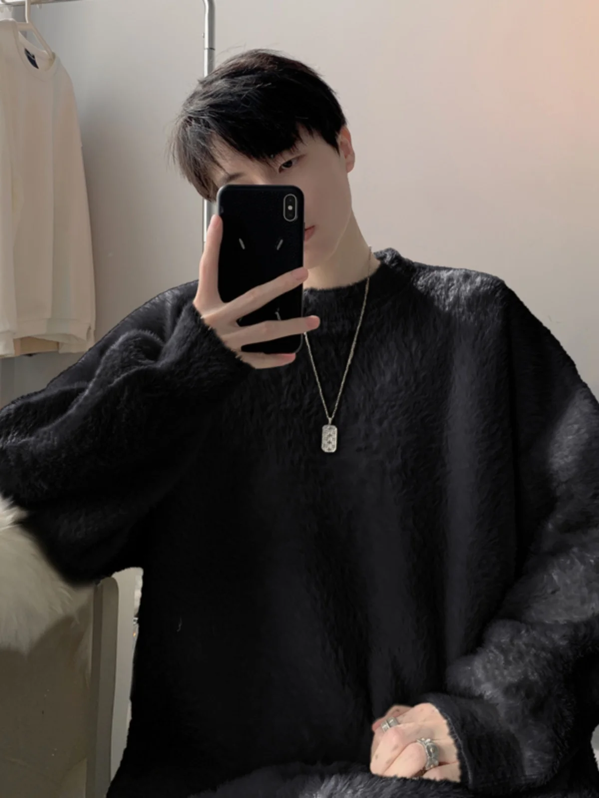 Мужской свитер 2024 зимний новый утолщенный свободный американский модный бренд