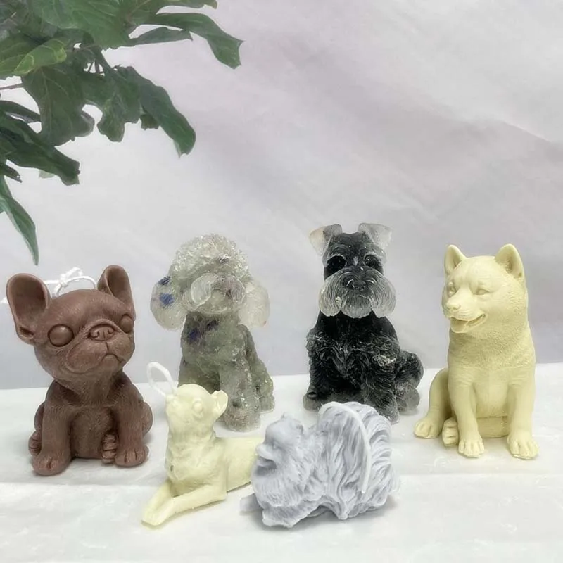 

Pet Dog Candle Moulds Silicone 3d Molds Ice Mold for Gypsum Epoxy Resin Soap Production Moulding Making Candles Home Decoration