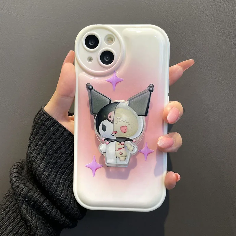 

Милый мультяшный Sanrio Hellokittyed Kuromi Кронштейн мобильный телефон чехол для милых девушек полный защитный чехол для Iphone13 12 11