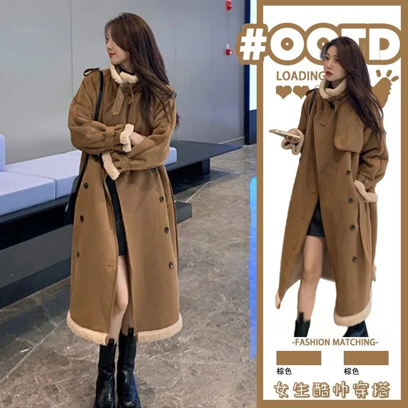 

Lamb Wool Coat For Women Autumn Winter 2023 New High-Grade All-in-one Fried Street Long Lamb Wool Coat With Cashmere Thickening