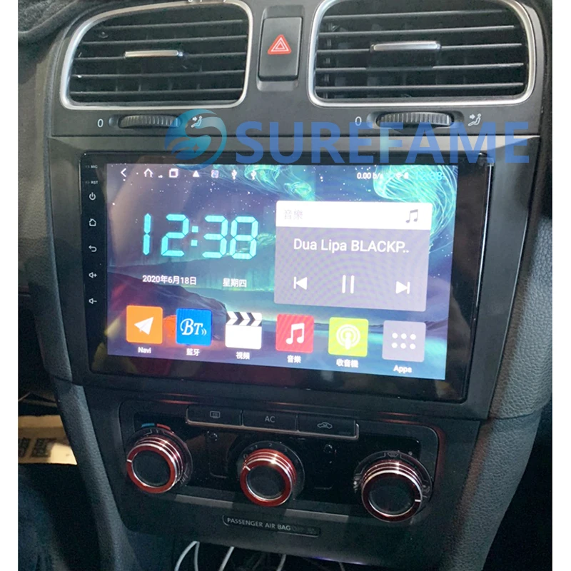 9-дюймовая Автомобильная радиопанель Fascia Для Volkswagen VW Golf 6 2008-2015 комплект для