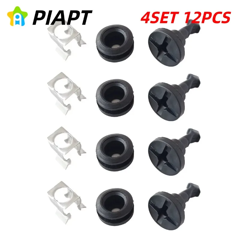 

4 комплекта, 12 шт., оригинальные запчасти # Крепежная клипса N90801101, фиксирующий болт-штифт для обшивки крышки двигателя для VW, Seat, Skoda, Audi