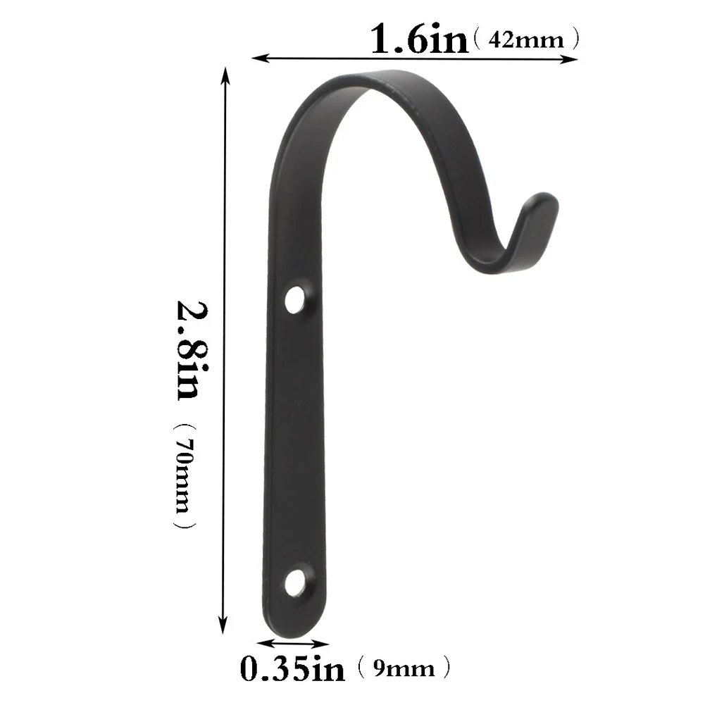 

Curved Hook Plant Bracket Garden Decoration 4PCS 70mmx42mmx9mm Black White Iron Material Wall Pots Wind Chimes