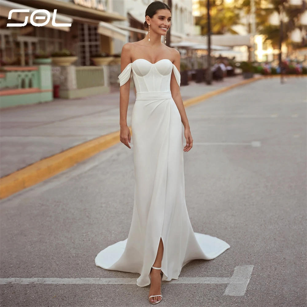 Женское свадебное платье со съемным шлейфом