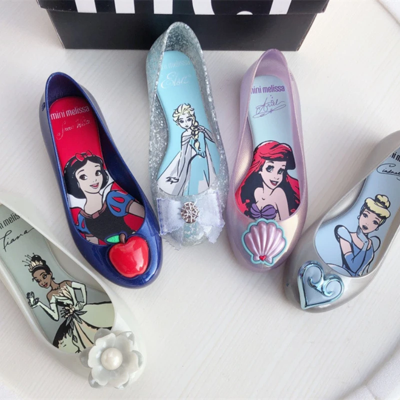 

Disney Princess Girl Summer Classic Ballet Cartoon Girl Casual Shoes Frozen Elsa Melissa Jelly Shell Shoe Non-slip Kids Toddler