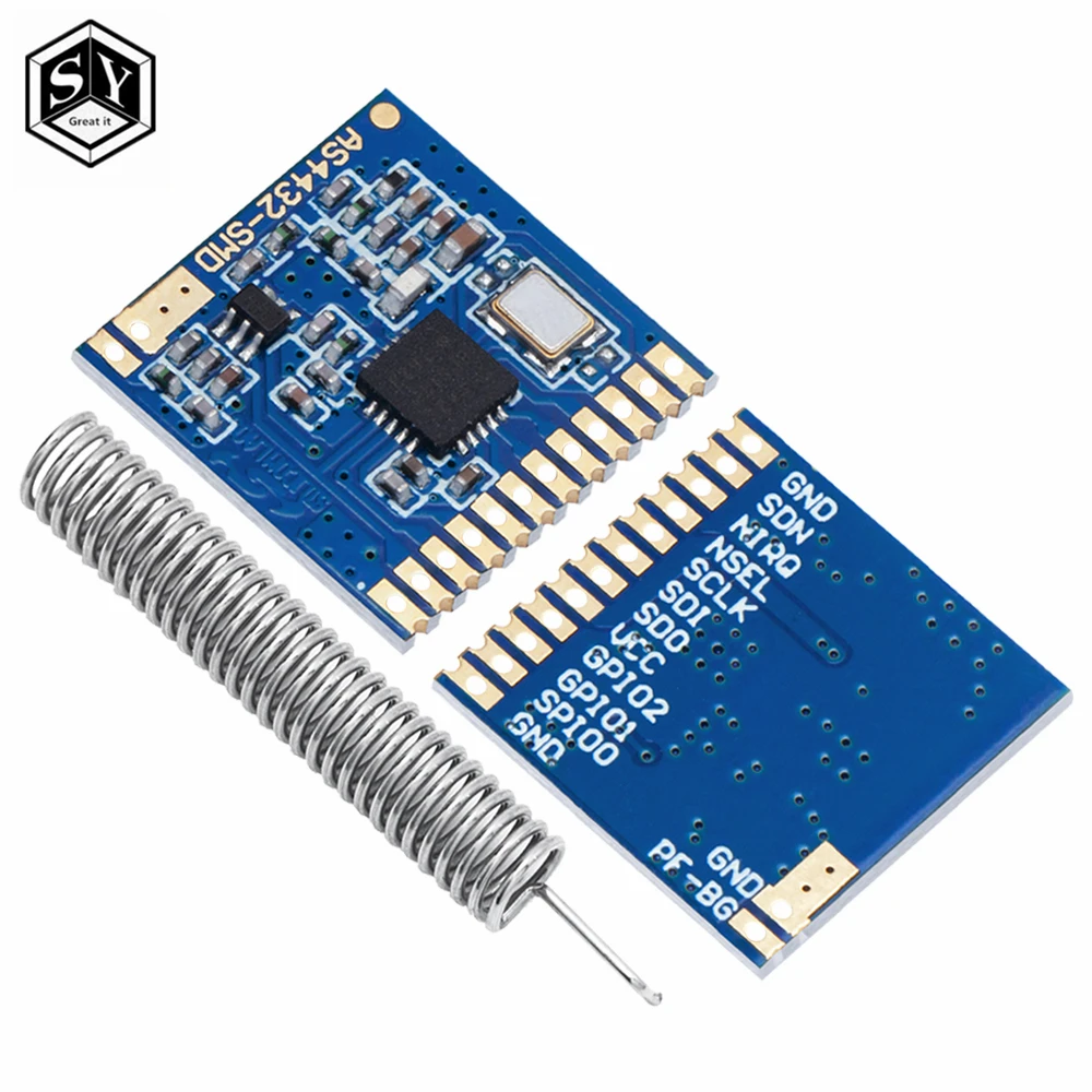AS4432-SMD Si4432 433 МГц беспроводной модуль SI4432 малый объем SMD 100 мВт 1 5 км