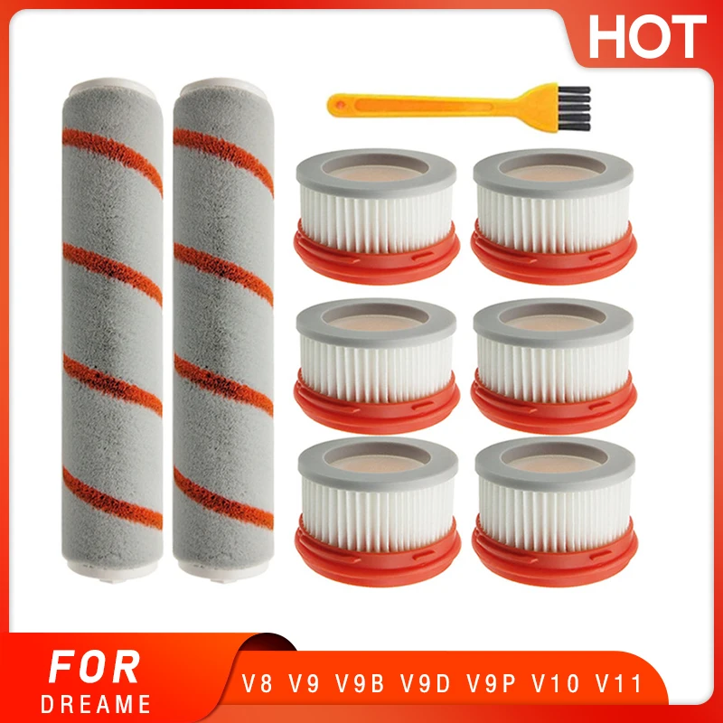 

For Xiaomi Dreame V8 V9 V9B V9D V9P XR V10 V11 V12 V16 Soft Brush Roller Hepa Filter Spare Part Accessory Replacement