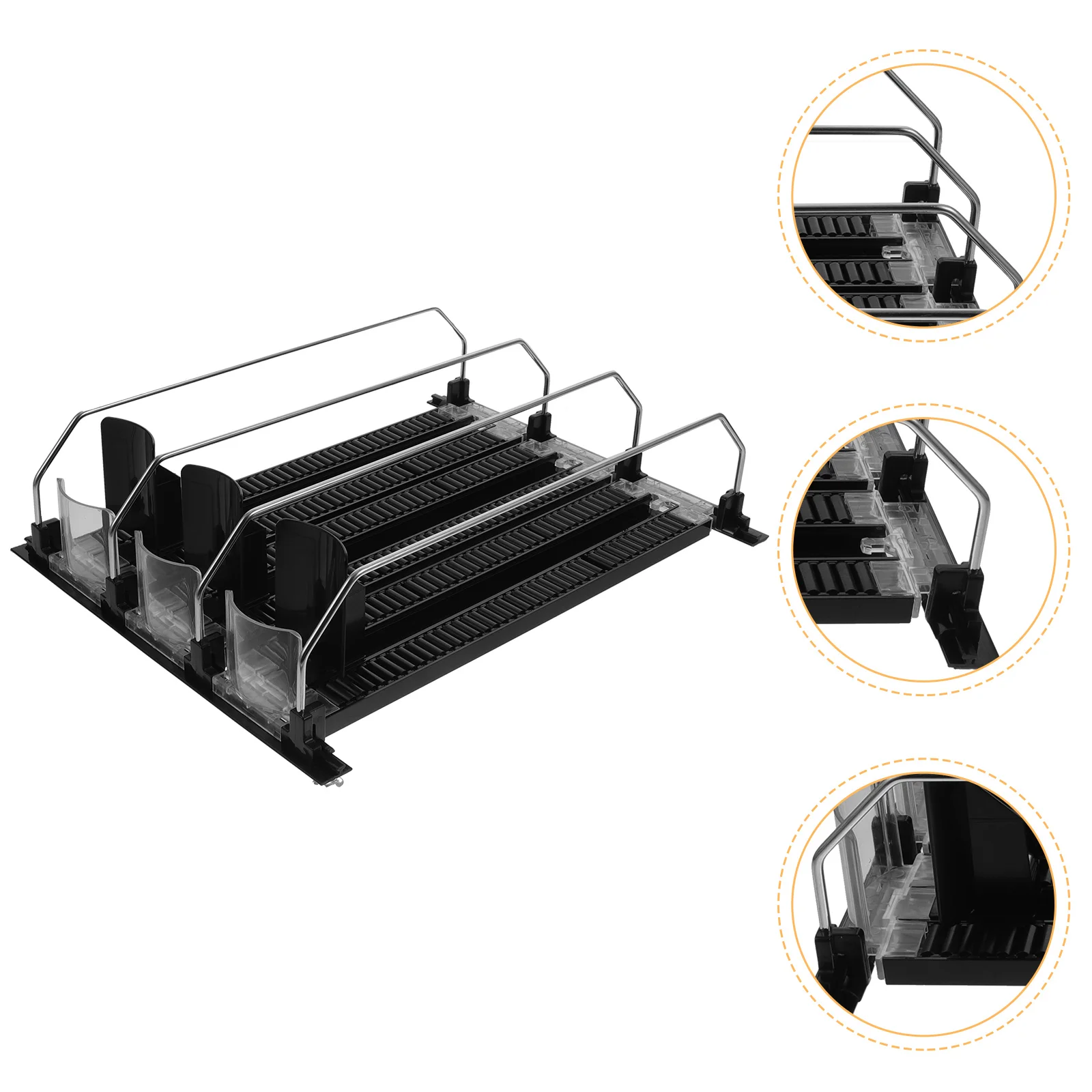 Self Pushing Refrigerator Glide Stacking Can Dispensers Tray