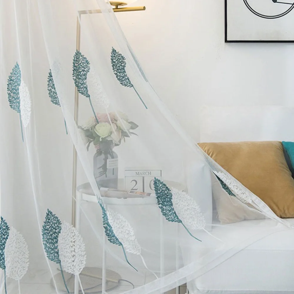 Вышитая занавеска в скандинавском стиле с простым современным дизайном и