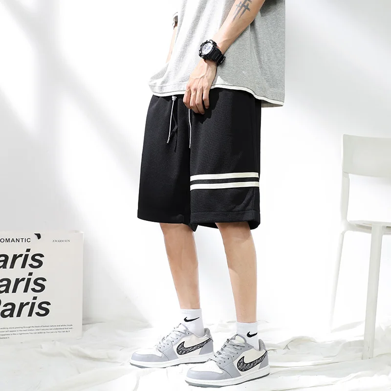 

Шорты мужские спортивные на шнуровке, классические городские повседневные свободные штаны, модная одежда в Корейском стиле, бриджи для бег...