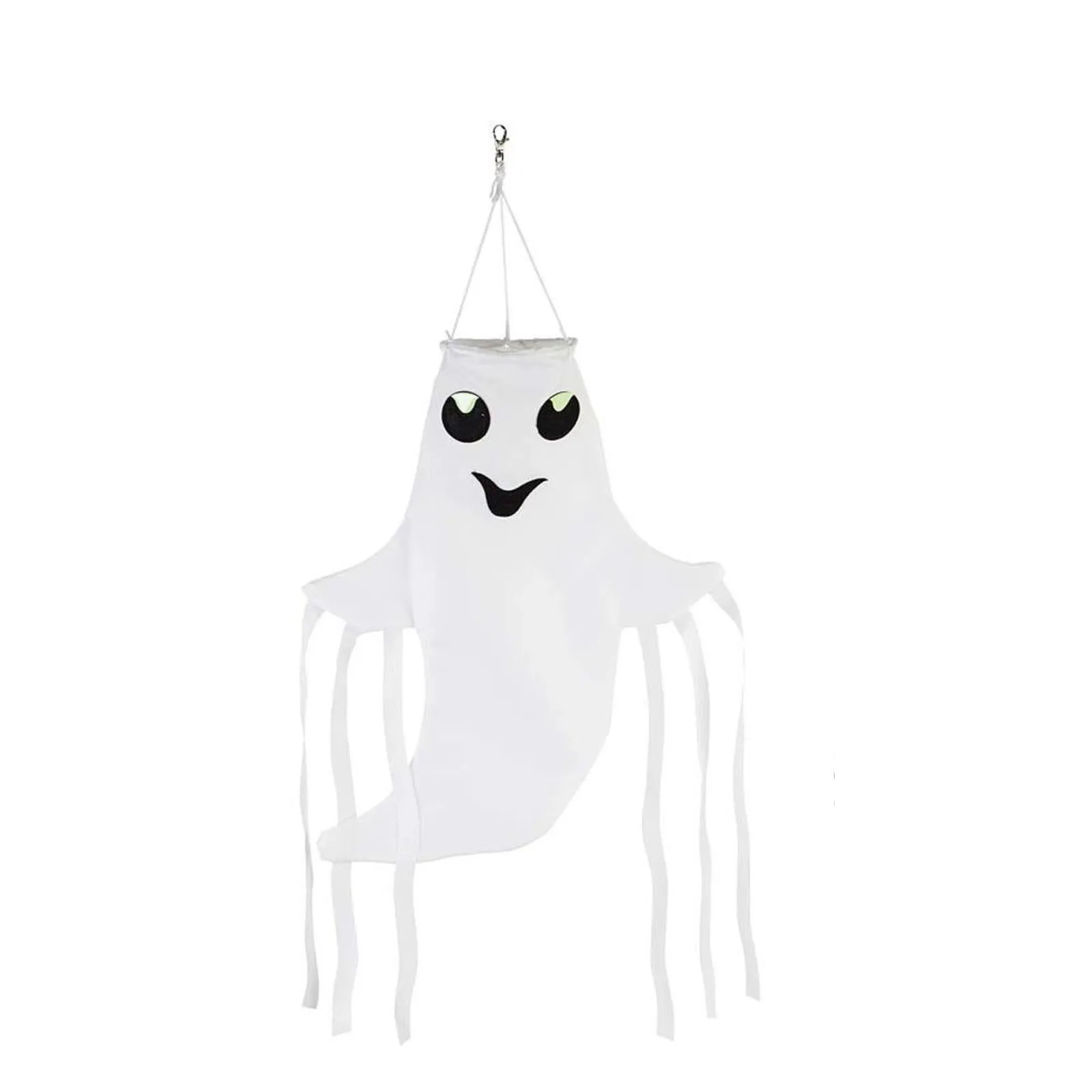 

Halloween Props Smiling Ghost 3d Windsock Scary White Ghost Pendant Prank Funny Toys For Party Games Terror Novelty Supplies