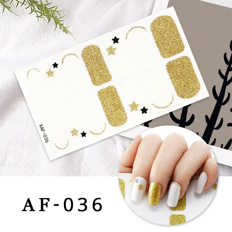 

Классические золотые наклейки для ногтей, оптовая продажа, наклейки для ногтей, 3D наклейки с полным покрытием для ногтей, Прямая поставка, н...