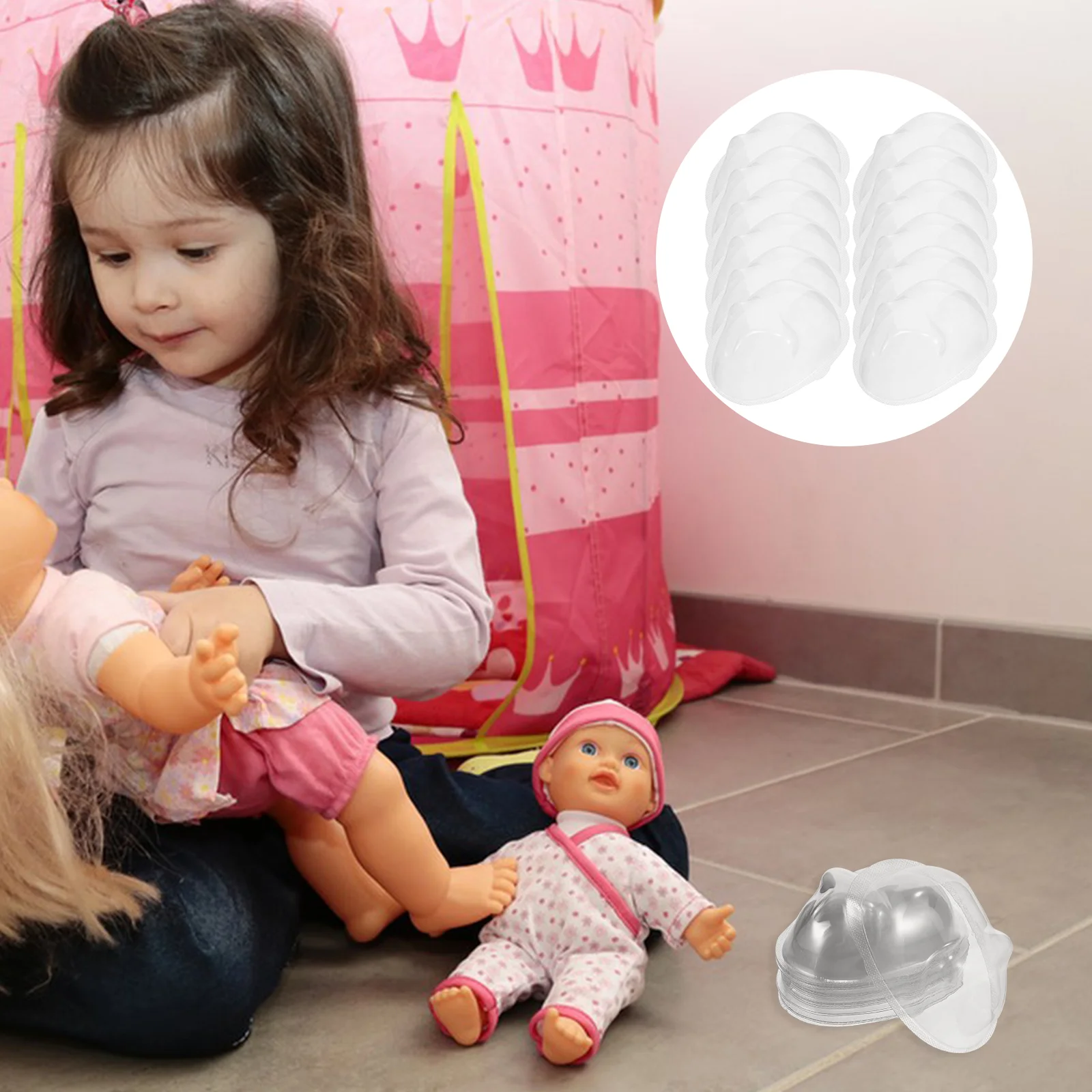 

20Pcs DIY Transparent Cover Accessories Craft Dolls Halloween Face Mask for