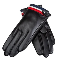 new womens sheepskin gloves touch screen thin unlined spring and autumn windproof driving gloves black