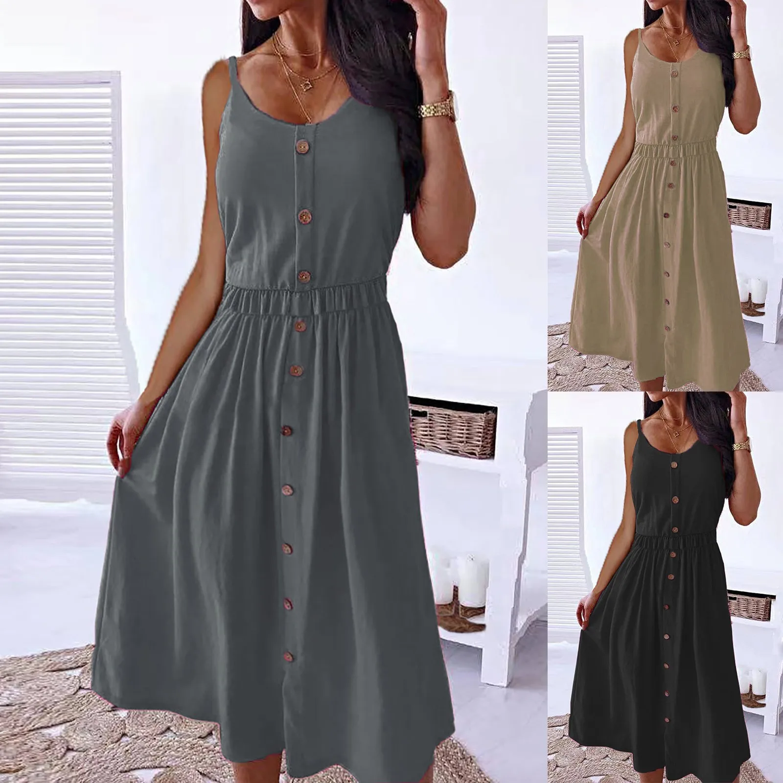 

Body Fitted Dresses for Women Casual Women Sleeveless V Neck Tie Dress Dress Cute Summer Outfits for Women