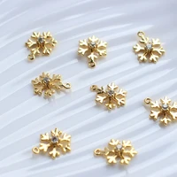 18k gold clad necklace pendant snowflake shape 8 12mm cloth spirit shining zirconium new diy handmade jewelry color preserving