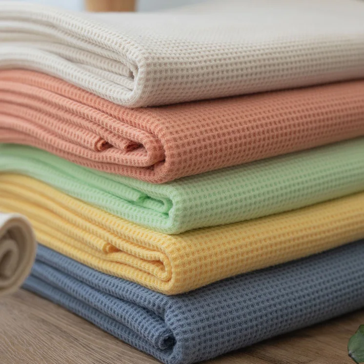 

Soft Waffle Fabric,6 Color Series,DIY Quilting&Sewing Sleepwear,Bathrobes,Pillowcase,Cushion Material For Baby &Children