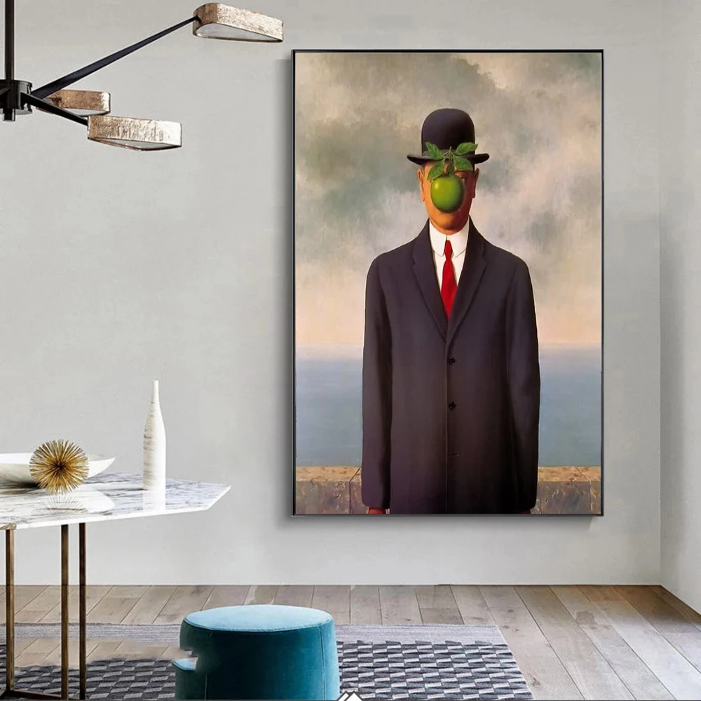 Картина на холсте с изображением сынов человека Рене магритте Ретро плакаты и