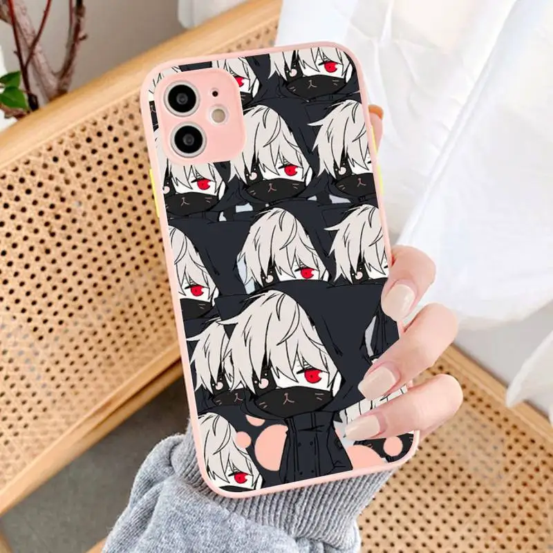 

Tokyo Ghoul Trendy Anime Kaneki Ken Phone Case for iPhone X XR XS 7 8 Plus 11 12 13 pro MAX 13mini Translucent Matte Case