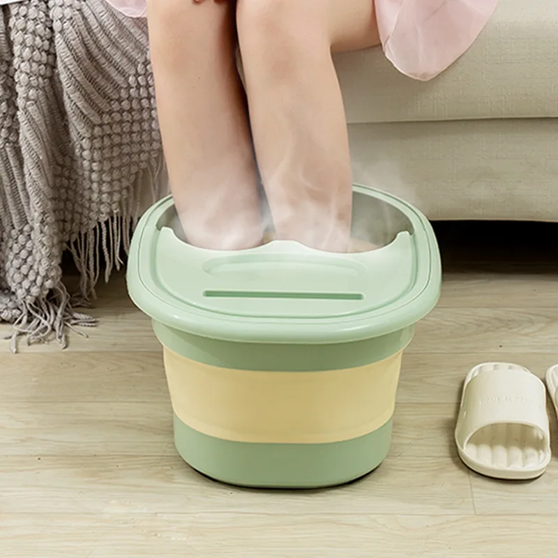 Folding Foot Bath Bucket Plastic Foot Bath Tub Thickened Foot Wash Bucket Massage Bucket Household Adult Foot Wash Basin Hot Tub