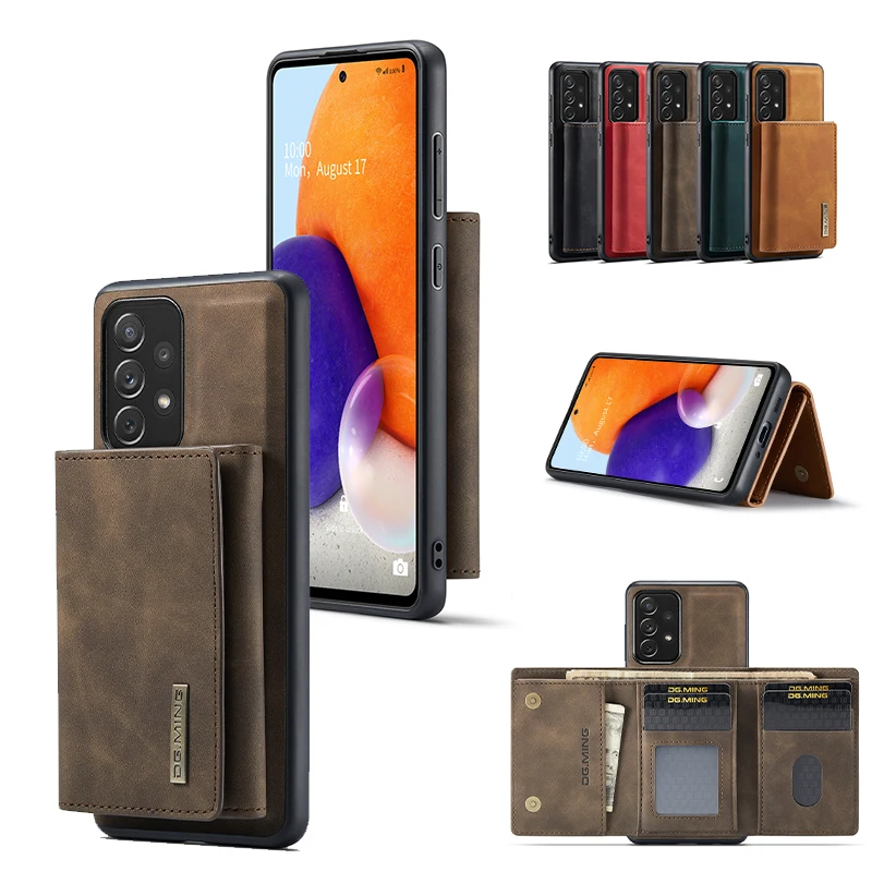 

Leather Phone Case For Samsung Galaxy A72 A71 A53 A52 A51 A42 A33 A32 A22 A21S A13 A12 A03S A02S M02S EU 5G 4G Magnetic Wallet