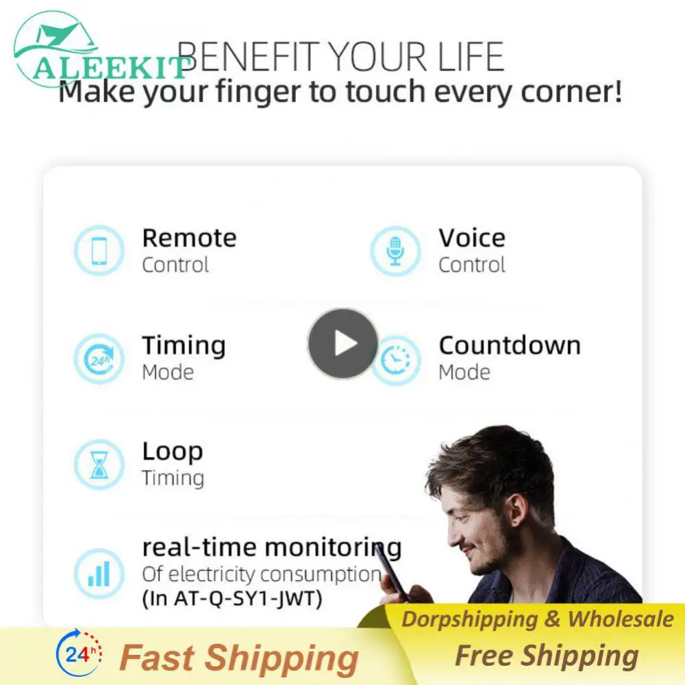 

1~4PCS Zigbee/WIFI Smart Circuit Breaker Relay Switch Voice Remote Control by Tuya APP Smart House Alexa Google Home