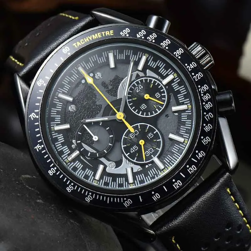 

Mens Sport Quartz Watch Luxury Brand Multifunctional Fashion Casual Wristwatch Comfortable Leather Strap reloj de hombre