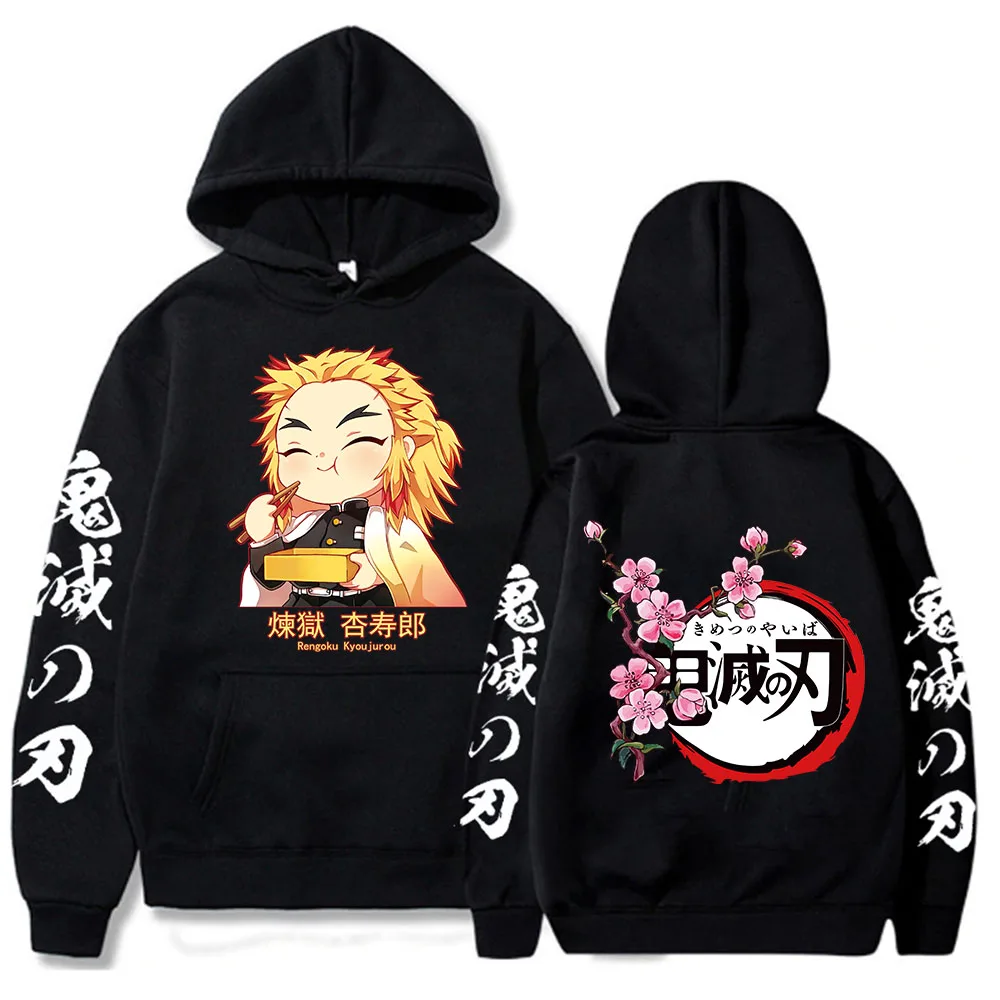 Hot Demon Slayer Hoodie Anime Rengoku Kyoujurou Graphic Hoodie for Men Sportswear Cosplay Clothes Pullover
