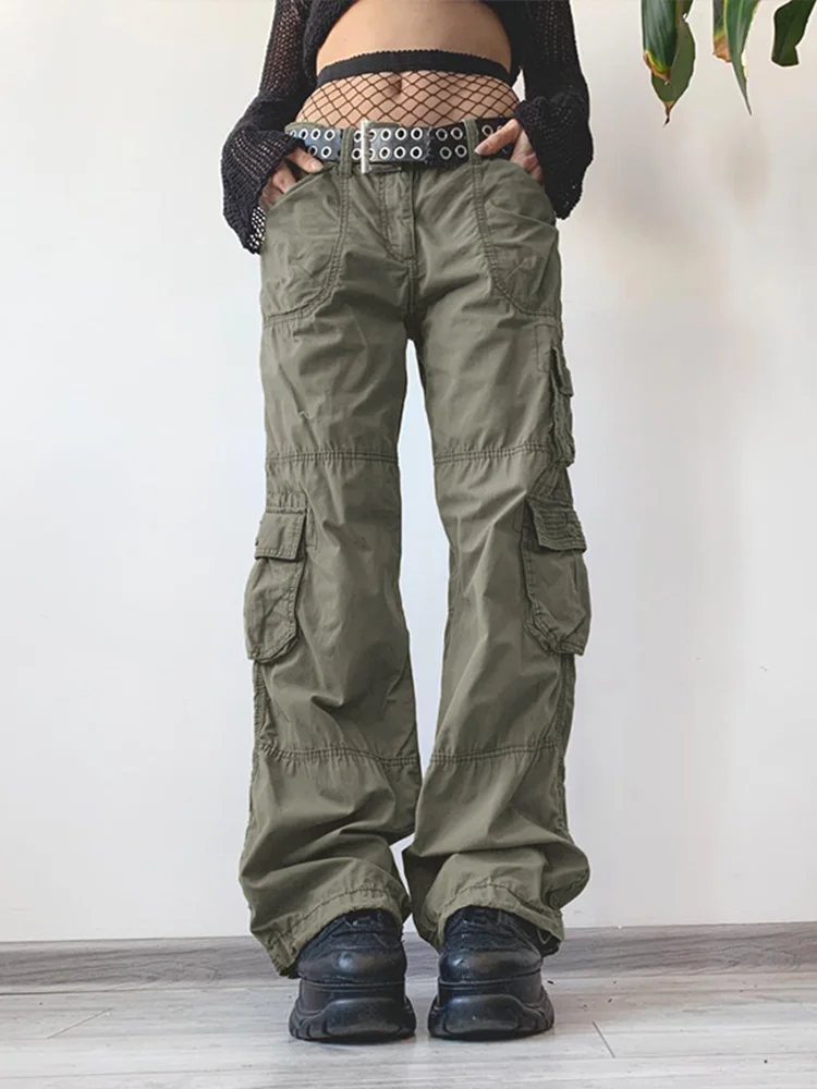 

Vintage 90S Cargo Pants Women's Fashion Low Waist Trousers 2022 Overalls Baggy Straight Jeans Y2k Pants Joggers Women Sweatpants