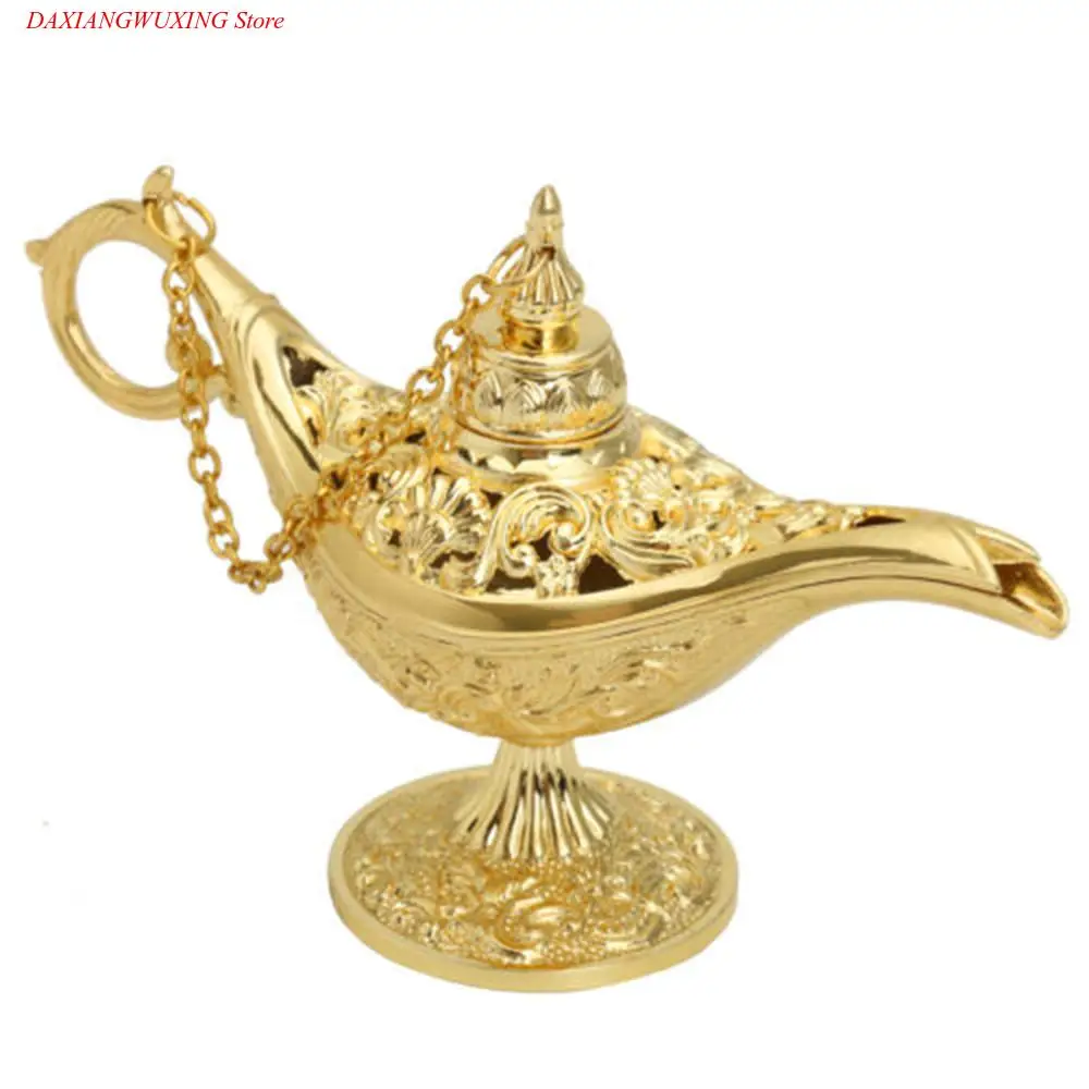 

Classic Aladdin Lamp Fairy Tale Magic Lamp Wishing Tea Oil Pot Metal Vintage Retro Toy Art Craft Gift Ornaments Home Decor