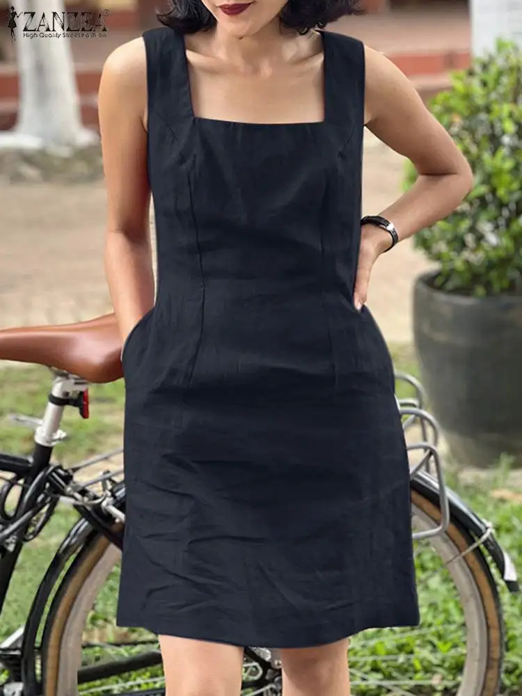 

Женское винтажное вечерние платье без рукавов с квадратным вырезом, летнее однотонное праздничное короткое платье, повседневные Клубные Сарафаны