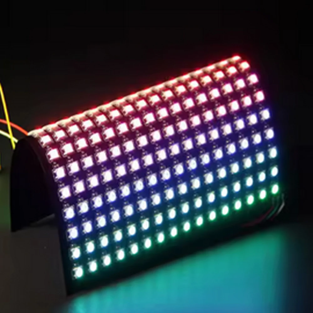 Фото Матрица 16x16 8x8 8x32 DIY GyverLamp WS2812B Светодиодная цифровая гибкая индивидуально адресуемая панель Пиксельный светильник Плата дисплея DC5V №3