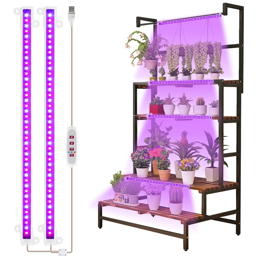 Usb Leds 30/50cm Led Grow Tube 1-4pcs With Auto On/off Timer Dimmable Phyto Lamp Full Spectrum For Indoor Plants
