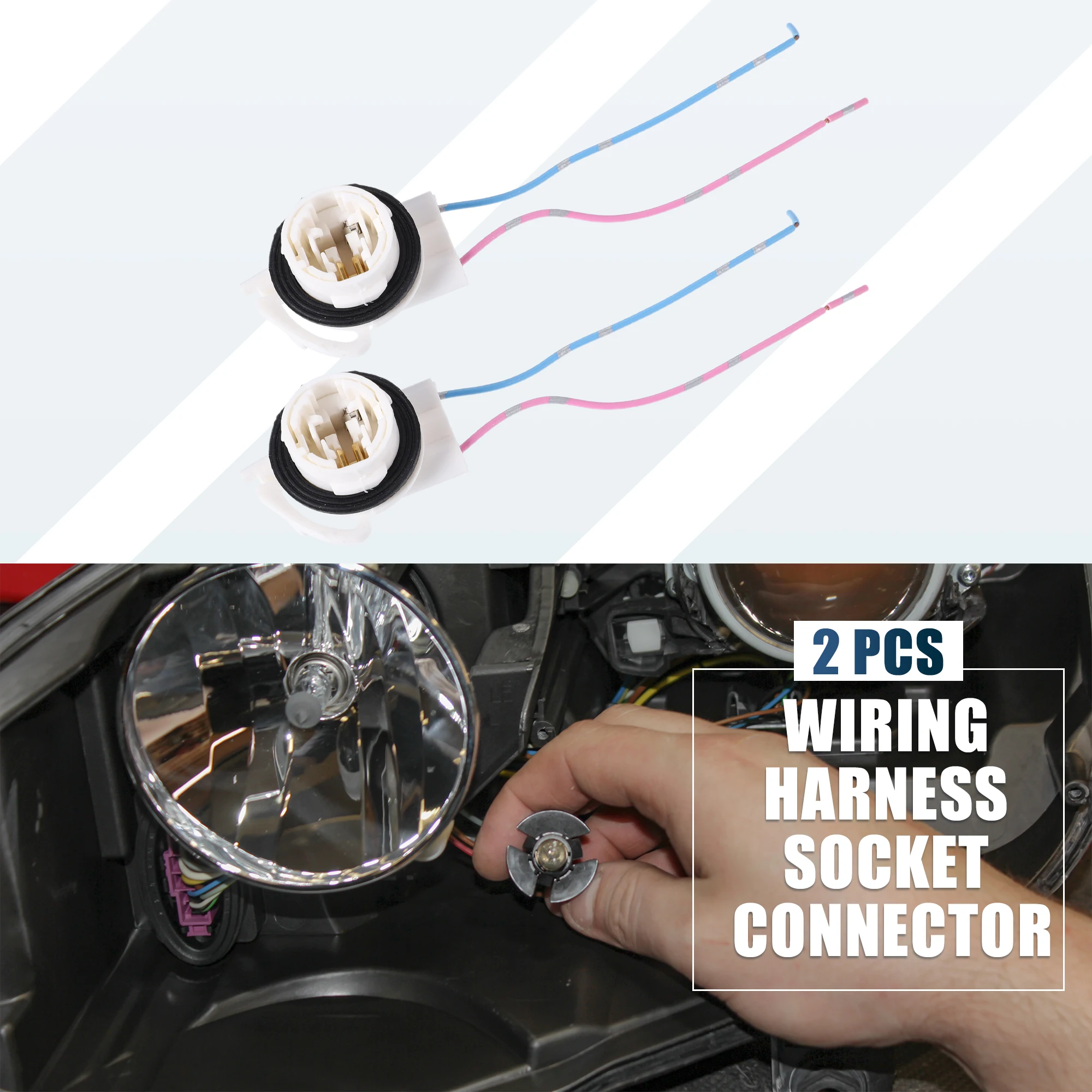 Uxcell 3156A/3156 2-проводные жгуты, Предварительно Проводные розетки для лампочек, указатели поворота, задние фонари, запасные лампы DRL Uxcell 3156A/3156 2-проводные жгуты, Предварительно Проводные розетки для лампочек, указатели поворота, задние фонари, запасные лампы DRL