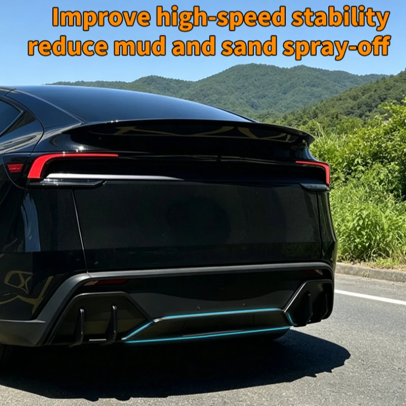 Фото ABS-спойлеры для Tesla Model Y Juniper 2025-2026: задний сплиттер, боковые спойлеры, малый задний спойлер. Автоаксессуары. №4
