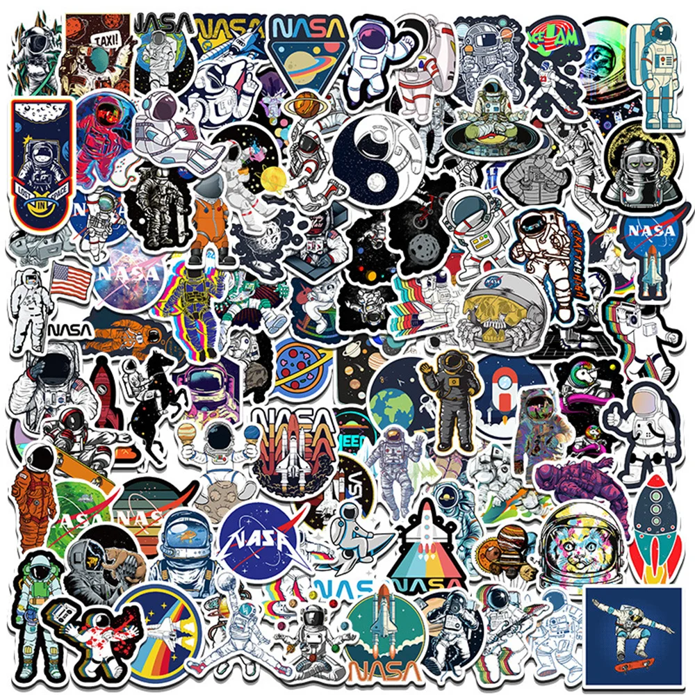 

10/30/50PCS New INS Astronaut Cartoon Personality Creative Computer Luggage Table Chair Decoration Waterproof Sticker Wholesale