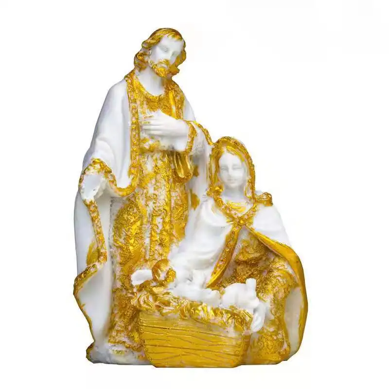 

Angel Gold Resin Sculpture Figurine from the Louvre.Premium-Christmas Nativity Figurine-Nativity Scene Statue Stone Tabletop
