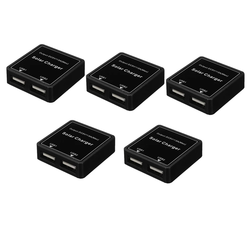 

5PCS Solar Panel Charger Power Bank 5V 3A Dual USB Charge Solar Stabilizer Charger