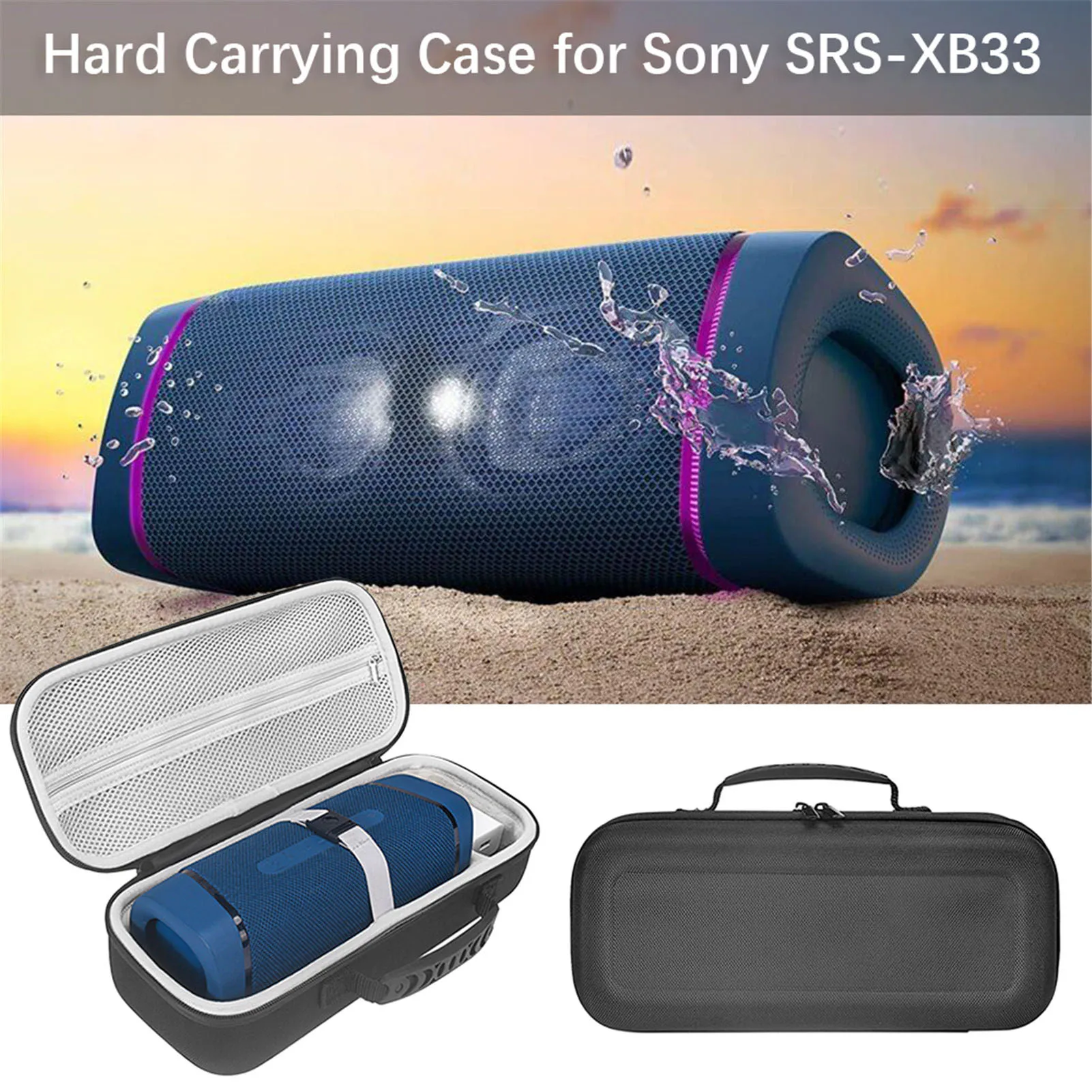 

Защитный противоударный жесткий чехол Защитный чехол для Sony SRS-XB33 с дополнительными басами беспроводной Bluetooth-Совместимый Чехол для динами...