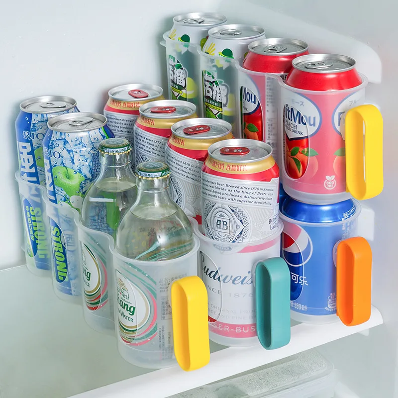 

Refrigerator Storage Box Transparent Refrigerated Beer Cola Canned Cans Organizing Rack Storage Box