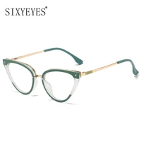 2022 new tr90 blue light blocking cat eye eyeglasses frames women shades spring hinge anti blue light optical glasses female